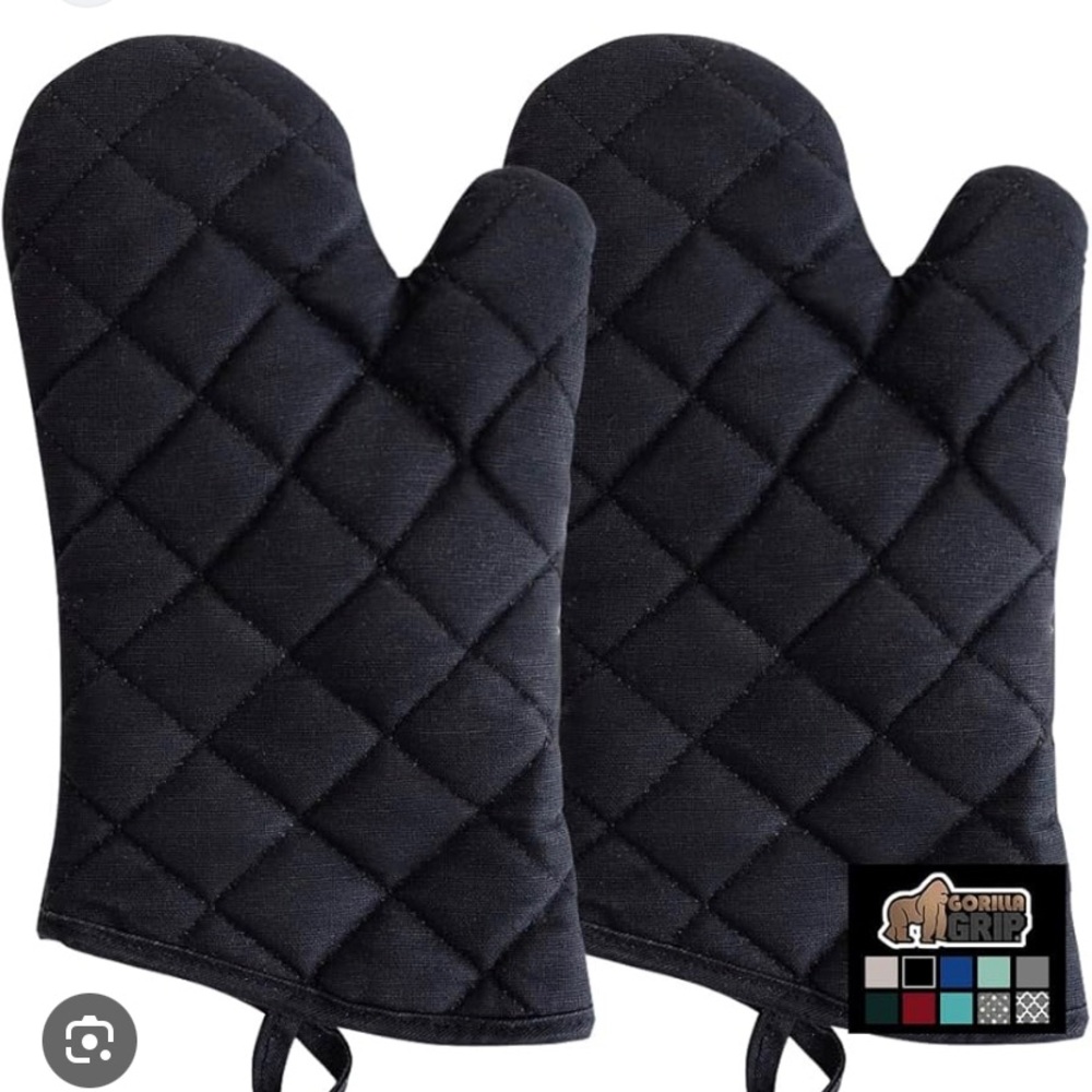Gorilla cotton oven mitt black two pack